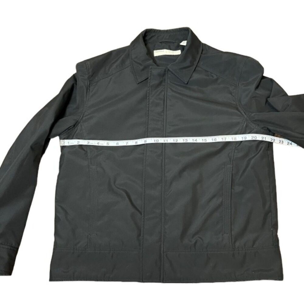 Perry Ellis Men's Black Jacket Zip+ Snap Size‎ Medium Poly Bomber - Picture 3 of 12